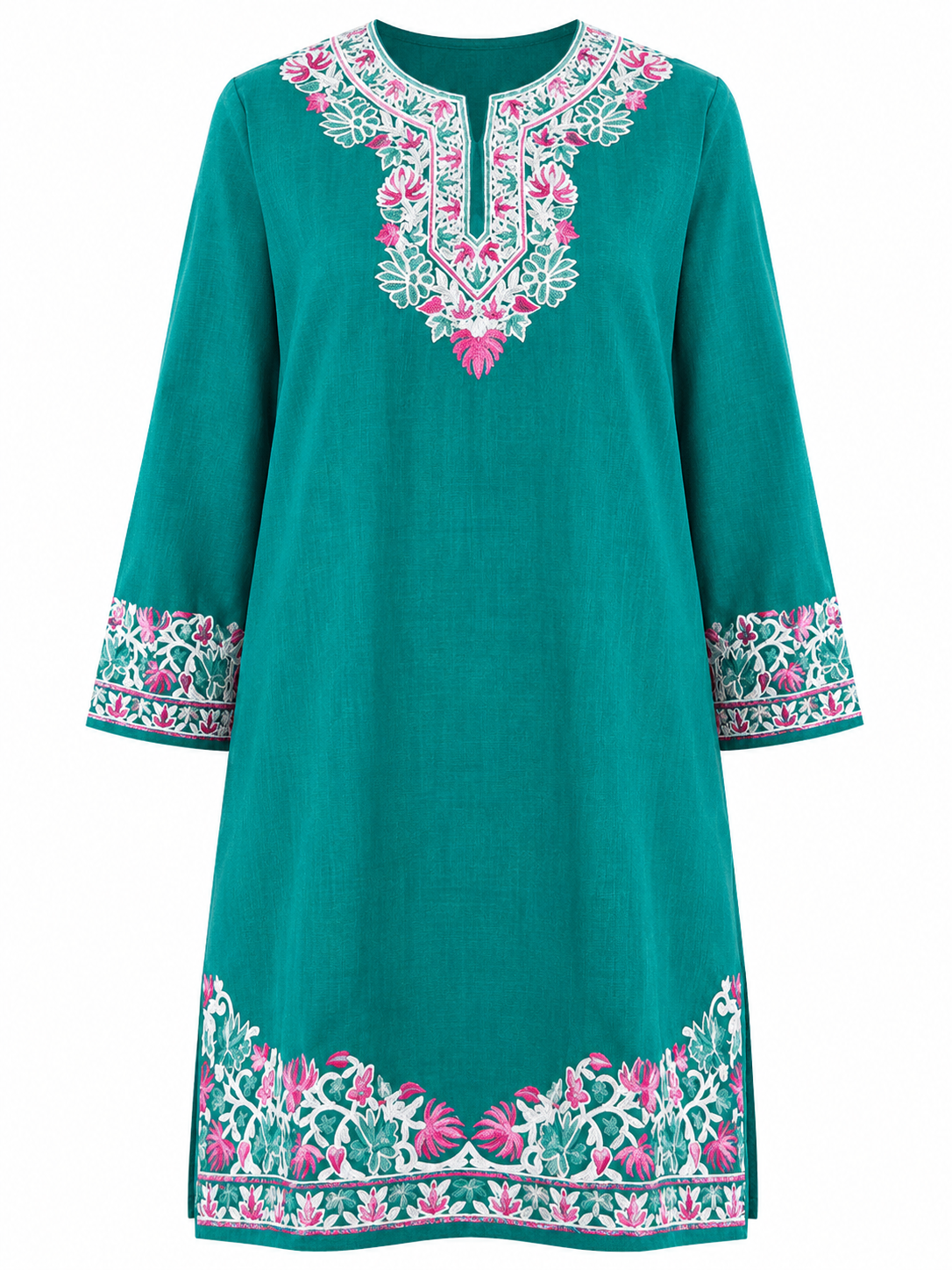 Kashmir Aari cotton Co-Ord Set | Dark Teal